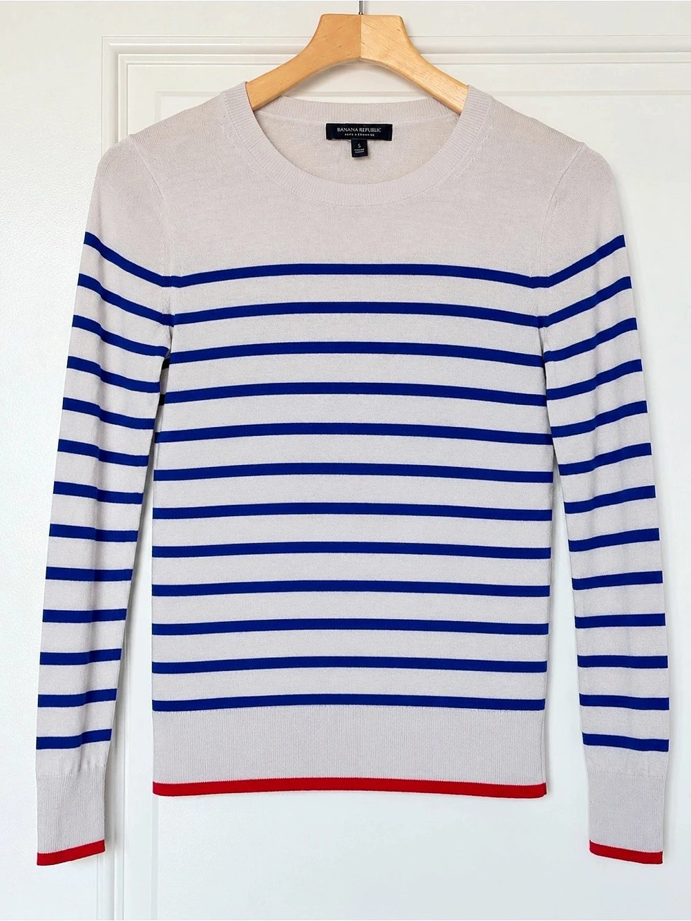 Banana Republic Silk Cashmere Breton Striped Sweater NWOT Size S
